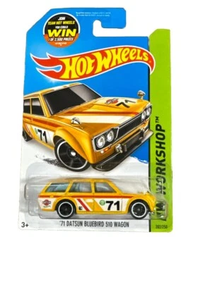 '71 Datsun Bluebird Wagon #202/250 amarillo 2013 Hot Wheels nuevo Foto 1 de 4