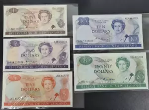 1981-89 New Zealand 1 2 5 10 20 Dollars BANKNOTE VF-AU - Picture 1 of 2