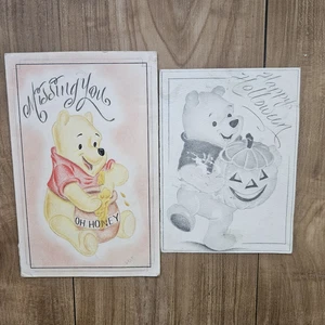 ORIGINAL PRISON MEXICAN AMERICAN CHOLO PENCIL PAPER ART WINNIE THE POOH CARD SET - Picture 1 of 5