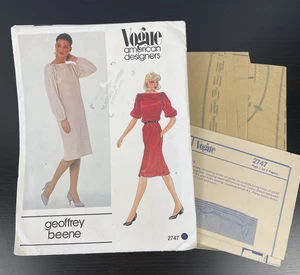 Vogue American Designers Sewing Pattern Geoffrey Beene 2747 Dress Size 12 UCUT - Picture 1 of 4