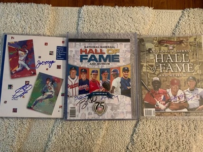 Maddux, Palmer, Morgan, Boggs, Dawson auto Baseball induction yearbook lot COA - Image 1 of 4