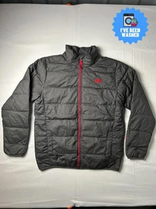 The North Face 550 Nylon Goose Down Filled Puffer Ski Jacket TNF Grey Red - Picture 1 of 10
