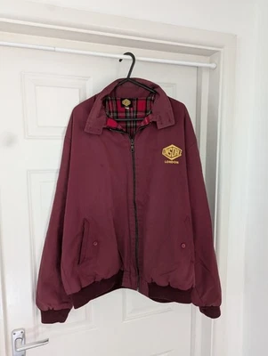 Vintage Lonsdale Harrington jacket oxblood/burgundy tartan   - Image 1 of 4