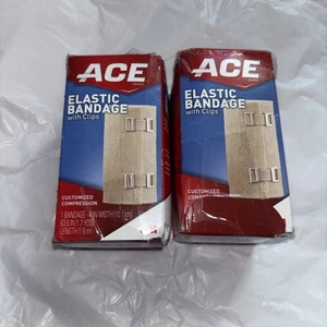2 nuevos vendajes elásticos ACE de 4 pulgadas con clips y 1,7 YDS de largo - Imagen 1 de 5