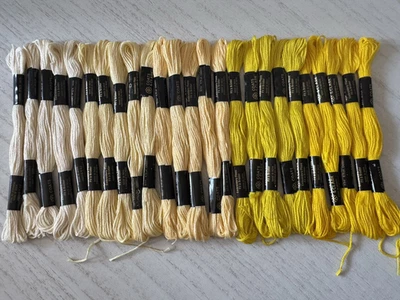 Coats & Clark Embroidery Floss Thread~Lot of 25 Skeins~Solid Yellow Shades - Image 1 of 4