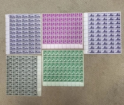 Lot of 5 Full Sheets US Stamps 3 cent MNH Scott #'s 950, 952, 953, 956, 957 - Image 1 of 4