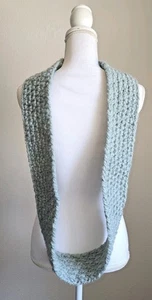 New Handmade Cowl Snood Scarf Green Alpaca Blend, Buttercream - Easy Care 4x62" - Picture 1 of 4