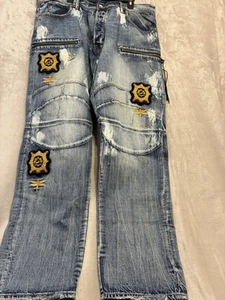 AKOO Herren Jeans 44 Waist Take In 41x35 Button Fly Cargo Loose Wide Hip Hop Y2K - Bild 1 von 24