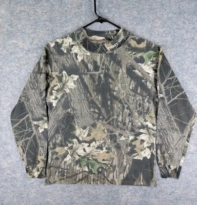 Vintage Mossy Oak Shirt CAMO Longsleeve Mock Mens Medium 20x26 READ  USA MADE - Image 1 of 4
