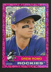 2025 Topps Heritage Drew Romo #386 Pink Sparkle RC Rockies - Bild 1 von 2