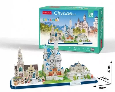Cubicfun, City Line, BAVARIA, 3D Puzzle, 178 Pieces - Image 1 of 4