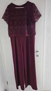 Edler Jumpsuit Overal Weinrot m. Spitze Gr.44 wie Neu Hochzeit - Bild 1 von 4