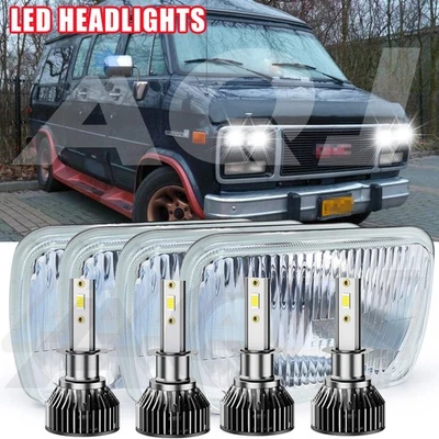 LED Headlight DRL High/Low Sealed Beam fit GMC G1500 G2500 G3500 1992-1995 4PCS - Image 1 of 4