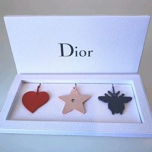 Dior Leather Embossed Set Of 3 Accessory Tags - Picture 1 of 9