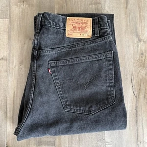 Vintage Levi Strauss 550 Denim Black Jeans Men 38 x 34 Relaxed Fit Y2K Pants - Picture 1 of 11