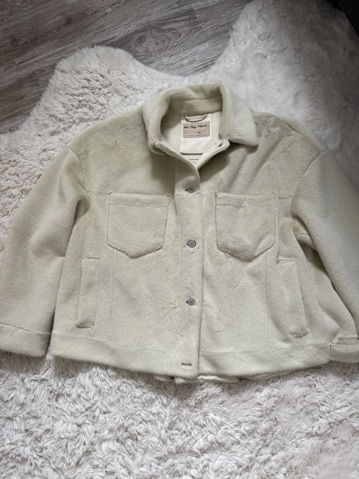 Free People мы бесплатный мех замшевая куртка размер XS кремовый - Изображение 1 из 1