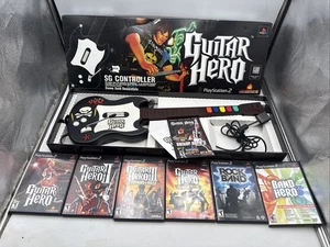 PS2 Guitar Hero SG Guitar Complete In Orig. Box 6 Game Lot Rock Band Band Hero - Picture 1 of 24