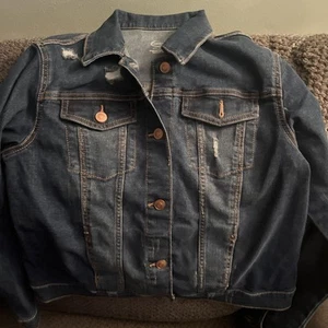 Wonder Nation Denim Jacket Jean Girls Size XXL 18 Blue Distressed Button Up - Picture 1 of 5