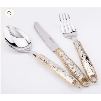 Juego de cena de cubiertos de acero inoxidable con hebilla Western (juego de 12 piezas) de Cowboy Living Foto 1 de 4