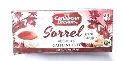 Té de acedera y jengibre Caribbean Dreams, 24 bolsitas de té, todo natural, sin cafeína, Foto 1 de 4