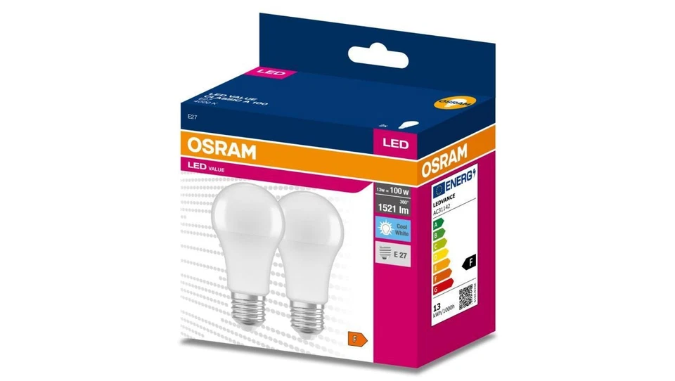 2PAK Żarówka LED E27 A60 13W = 100W 1521lm 4000K Neutralna 200 OSRAM VALUE - Bild 1 von 1