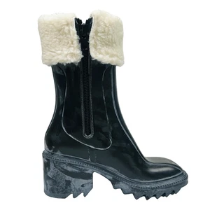 INC International Concepts Eddie Lug-Sole Rain Boots Sz 7 PVC Rubber Block Heel - Picture 1 of 10