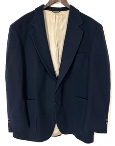 Strathmore Blazer Jacket Sport Coat Mens Size 46 Navy 100% Pure Wool Made In USA - Picture 1 of 10