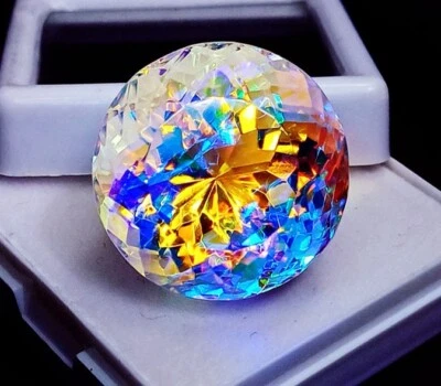 Mystic Quartz Rainbow Color Loose Gemstone 53.20 CT Certified Round Cut - Image 1 of 4