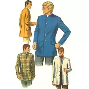 Vintage 1960s Pattern, Men's Nehru Jacket, The Beatles - - Picture 1 of 3