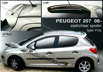SPOILER REAR ROOF TAILGATE PEUGEOT 207 BRAND WING ACCESSORIES from 2006 -- - Image 1 of 4