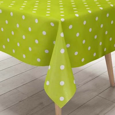 KEVKUS Wachstuch Tischdecke B1586-10 hellgrün Punkte Polka Dots eckig rund oval - Bild 1 von 4