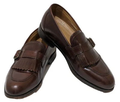 Mocasines Stafford Para Hombre 9.5 Cuero Marrón Superior y Suela Decoración Hebilla Foto 1 de 4