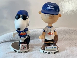 Bobbleheads Snoopy & Charlie Brown Baseball Hats Kings Island OH9198 - Picture 1 of 9