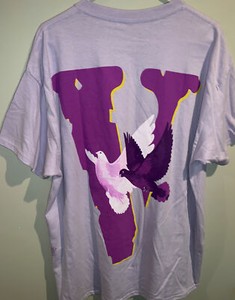 purple and black vlone shirt