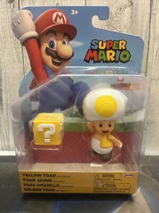 NEU Jakks Pacific World of Nintendo 4" Mario YELLOW TOAD QUESTION MIT BLOCK Figur - Bild 1 von 4