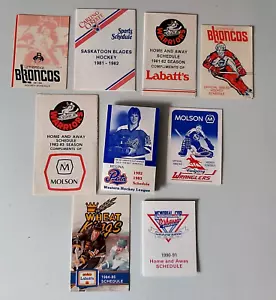 Lot of WHL OHL Junior Hockey Pocket Schedules 1980s - Picture 1 of 2