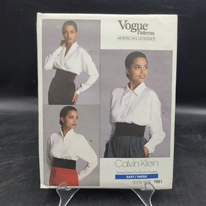 Uncut Vogue Patterns American Designer 1981 Calvin Klein Size-12 Blouse - Picture 1 of 7