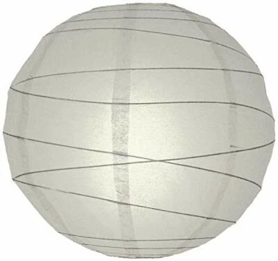 Quasimoon 8" Gray Irregular Ribbed Paper Lantern (10 PACK) by PaperLanternStore - Изображение 1 из 3