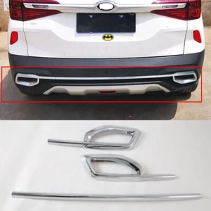 For Kia Seltos 2020-2023 Chrome Rear Lower Bumper Moulding Cover protector Decor - Picture 1 of 4
