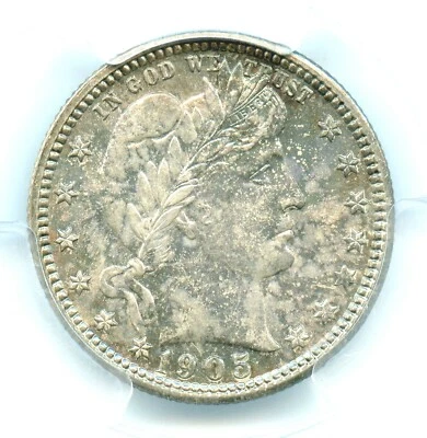 1905 Barber Quarter, PCGS MS63 - Image 1 of 3