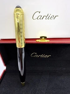 Bellissima penna a sfera Santos De Cartier edizione limitata oro + nera con scatola - Foto 1 di 9