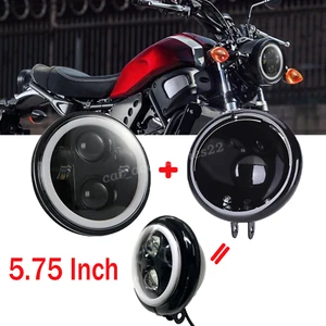 5.75 Inch LED Motorbike Headlight W/Housing Hi Lo DRL Projector Headlamp Harley - Picture 1 of 10