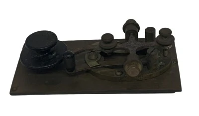Antique Brass Western Electric A T & T Co. Brass Morse Code Telegraph Key - Image 1 of 4