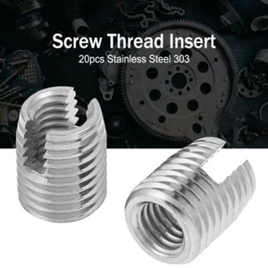 20PCS M8 x 15mm Stainless Steel Nut Insert Thread Repairing Metal Threads - Bild 1 von 9