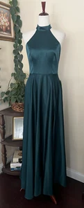 Windsor India Satin Tie Neck Gown sz 5/6 NEW Dress Side Slit - Picture 1 of 11