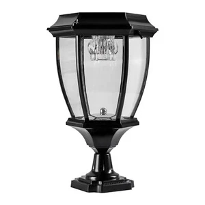 Kendal Outdoor Large Black Solar Powered LED Light Lamp with Glass & Waterproof - Picture 1 of 7
