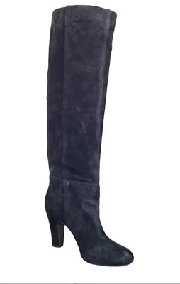 Jessica Simpson JS-TERENCE NEGRO GAMUZA DIVIDIDA 7.5 Botas Largas Tacón Alto Foto 1 de 4