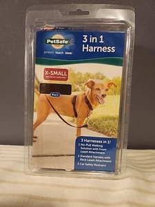 PetSafe 3 In 1 Pet Harness - X-Small - Black  - Picture 1 of 2