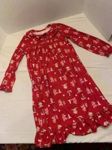 Gymboree Holiday Gingerbread Cookie Red Nightgown Girl's Size 7 EUC - Picture 1 of 1