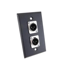 PROCRAFT SPL-2XM-BK 1 Gang Black Steel Wall Plate Loaded w/ 2) XLR Male - Picture 1 of 1